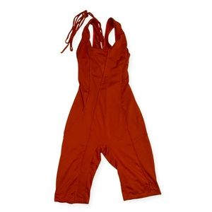 • Inside Out Stitch Romper- Orange